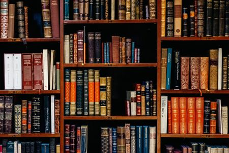 A quiet law library representing confidential planning